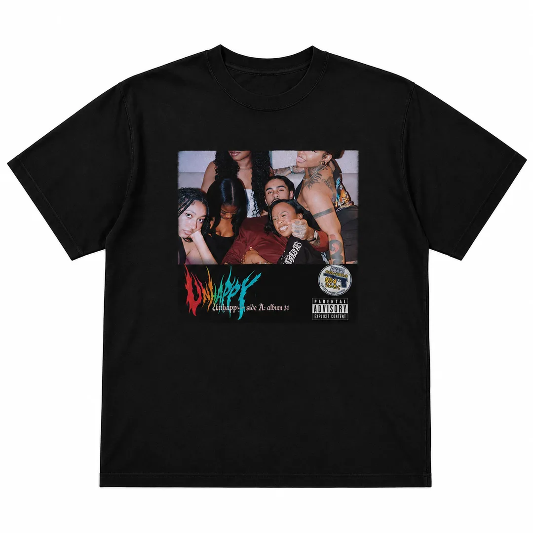 UNHAPPY tee — side A: album 31
